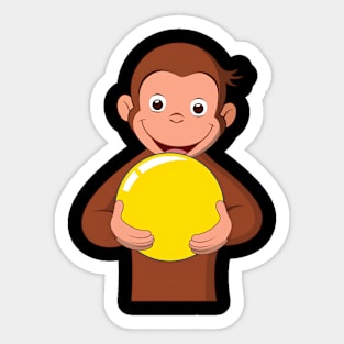 Curious George Play Yellow Bubble Sticker